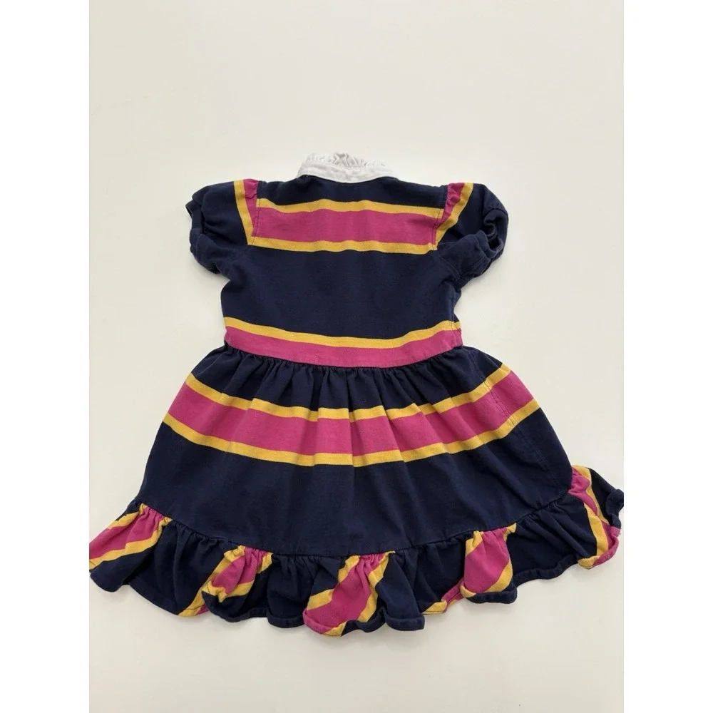 Girls Polo Ralph Lauren Youth Colorful Dress Patch SZ 2T